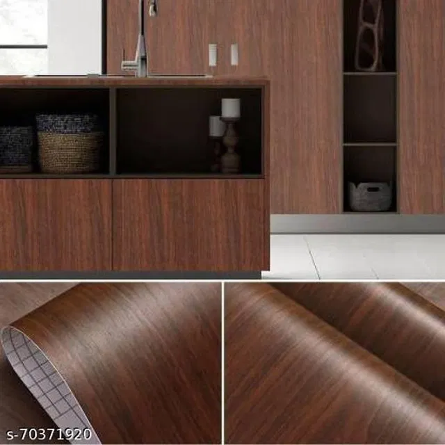 Bliss Vinyl Wallpaper for Home (Brown, 40x490 cm)