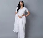 Net Solid Saree for Women 