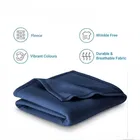 Combo Pack of 2 Solid Polar Fleece Blanket Blue- 
