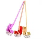 Plastic Long Handle Toilet Brush (Multicolor, Pack of 3)