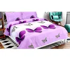 Microfibre Double Butterfly Printed Bedsheet 88x90in Purple