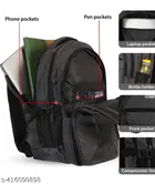 Polyester Backpack for Men & Women, Black