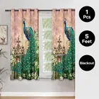 Peacock Designed Digital Printed Window Curtain 5ft pack of 1