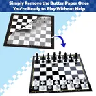Little Berry Classic Chess for Kids & Adults | Beginner Chess Set with 14” Inch Foldable Chess Board & Chess Piece 