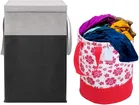 Canvas Laundry Basket,Multicolor,  