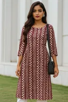 Crepe Printed Kurti for Women 
