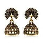 Vighnaharta Traditional Alloy Antique Finish Jhumki 