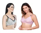 Cotton Blend Solid Non Padded Feeding Bras for Women 