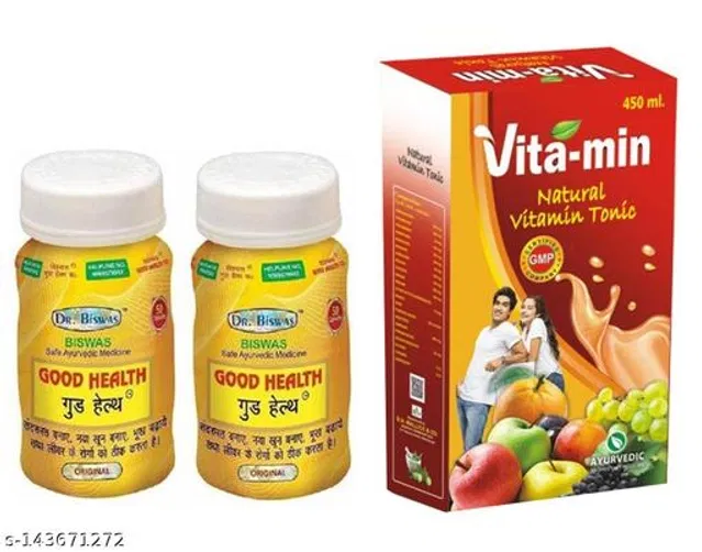 Dr. Biswas Good Health Capsule & Vitamin Tonic For Genarel Health Pack Of 3