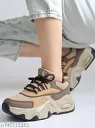 Shoetopia Girls Sneakers Brown 