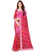 Georgette Bandhini Saree for Women 