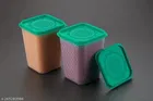 Plastic Storage Containers, White, Pack of 6 