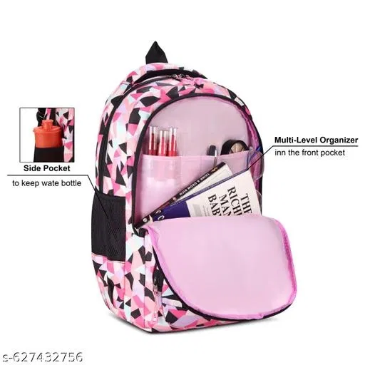 Polyester Backpack Bag, Pink
