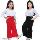 Cotton Blend Top & Pant Set for Girls, Pack of 2 