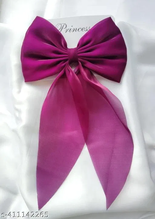 Hair Bow Clip for Women (Maroon)