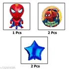 Spider Man Theme 5th Happy Birthday Decoration Items For Girls, Multicolor, Pack of 112