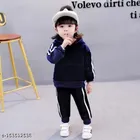 Velvet Solid Clothing Sets for Boys & Girls (Blue, 0-1 Years)