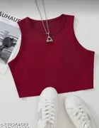 Hosiery Cotton Solid Top for Girls, Maroon 