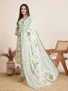 Cotton Printed Kurta with Pant & Dupatta for Women 