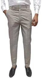 Slim Fit Checked Formal Trouser for Men 