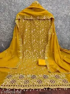 Embroidered Floral Georgette Punjabi/All Over Suits Semi-Stitched Suits 