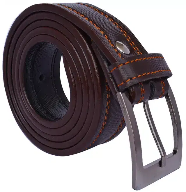 Synthetic Casual Belt for Men (Brown)
