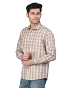 Cotton Blend Full Sleeves Chequered Shirt for Men 