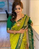 Cotton Silk Zari Woven Saree for Women 