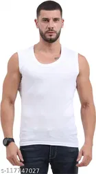 Cotton Gym Vest for Men (White, XS)
