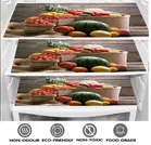 PVC Printed Fridge Top Cover with 3 Pcs Shelf Mats & Handle Cover 