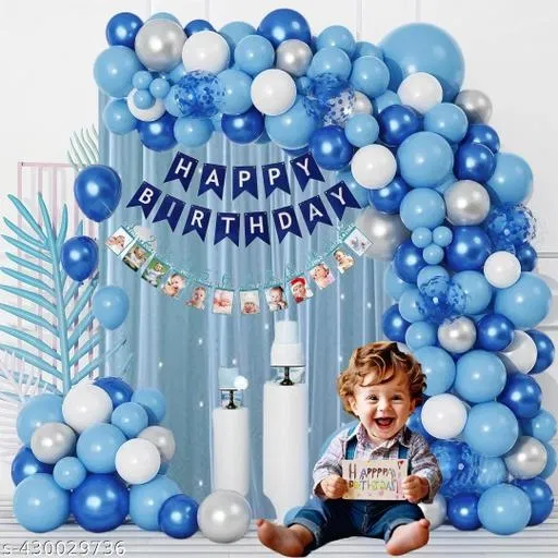46 Pcs Birthday Decoration Kit for Boys, Multicolour, Set of 1