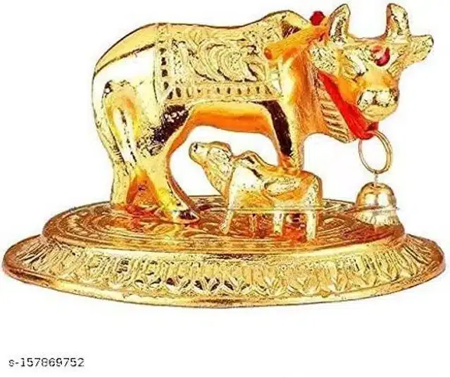 Kamdhenu Cow Showpieces (Gold)