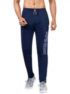 Polyester Printed Trackpant for Men (Navy Blue, XS)