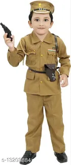 Poly Cotton Solid Police Costume for kids 