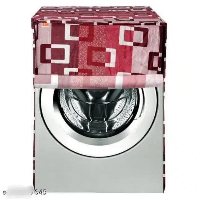 Knit Printed Front Load Washing Machine Cover (Red)