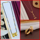 Combo of Alloy Mangalsutra with Chain & 1 Pair Earrings for Women 