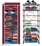 Metal 7 Layer Collapsible Multipurpose Rack (Maroon)