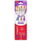 Colgate ZigZag Antibacterial Medium Bristle Toothbrush - 3 Pc