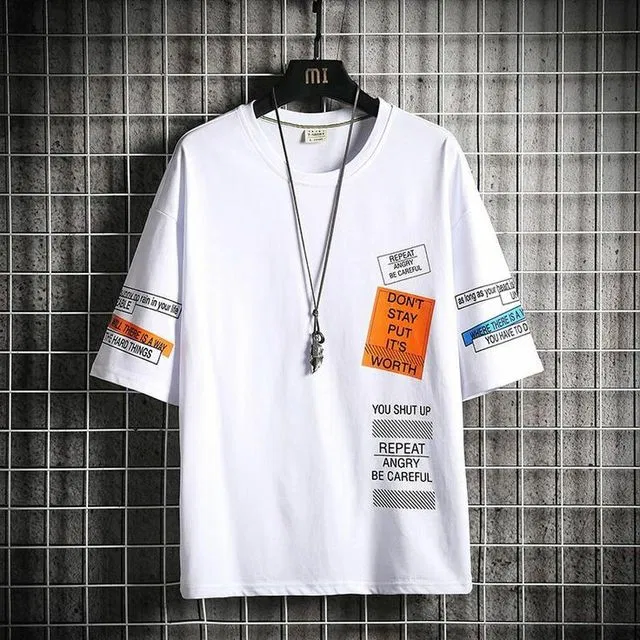 Fashion Globe Round Neck Half Sleeves T-Shirt For Men (White, XL) (Fg-67)