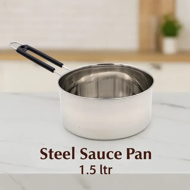 Steel Sauce Pan, 1.5 Ltr, Pack of 1