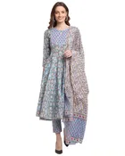 Cotton Cambric Printed Kurta Set with Dupatta 