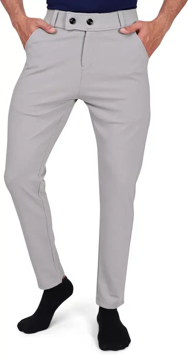 Lycra Blend Trouser for Men (Light Grey, 32)