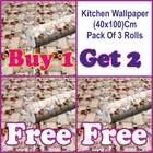 Vinyl Waterproof Wallpaper Roll for Kitchen Wall 