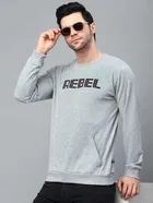 Round Neck Printed Terry Sweatshirt for Men 