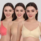Cotton Bra for Women, Multicolour, Pack of 3 