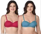 Cotton Blend Solid Padded Bra for Women 