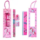 5in1 Unicorn Theme School Stationery Set for Kids Girl (Pack of 1)