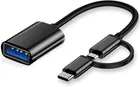Type-C 3 in 1 USB OTG Cable , Black,Pack Of 1