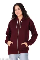 Fleece Solid Jackets for Women 