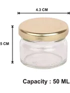 Afast 6 Pc Small Glass Jars with Golden lid 50 ml, small glass container with lid